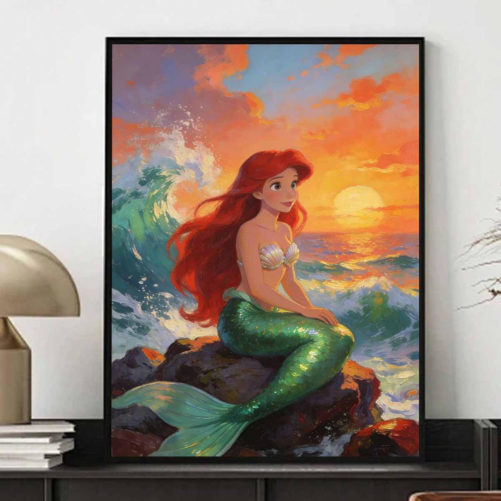 Disney The Little Mermaid Ariel Diamond Paint Art Kit Mosaic Painting Diamond Art Home Room Decor Gift