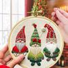 Kit Ricamo di Natale Paesaggio Invernale Kit di Avviamento al Ricamo Set Artigianale Ricamo Babbo Natale con Modello Fili Aghi per Principianti Adulti