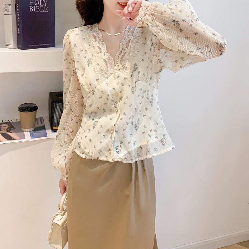 ITISF4 Women's Floral Lace Long Sleeve Top