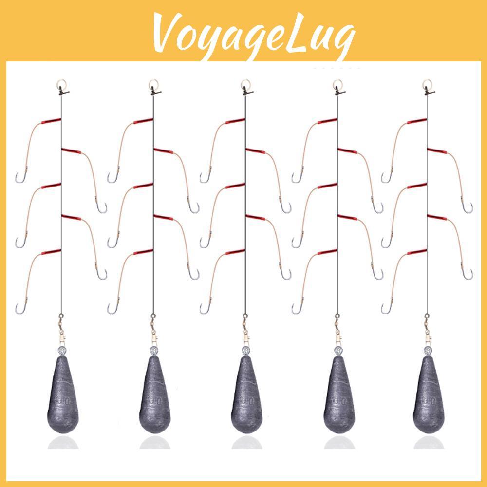5 High Bags Steel Carbon Fishing String Hook With 5 Single Hooks Rigs Swivel Fishing Lures Drop Water 10g Pesca 313
