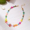 Resin Fish Charms Pendant Scallops Beaded Necklace Jewelry Colorful Fish Necklace  Women