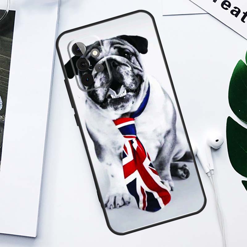 British English Bulldog For Samsung Galaxy A52 A22 A32 A54 A34 A14 A55 A35 A15 A53 A33 A13 A05 A06 A16 Phone Case