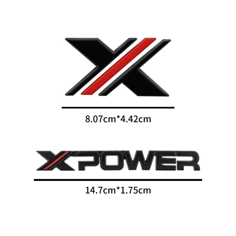 1Pc X XPOWER Logo 3D Metal Exteior Auto Side Trunk Sticker Badge Emblem Car Styling For MG 5 6 7 ZS HS GS 3 TF 5 RX5 GT Accessories