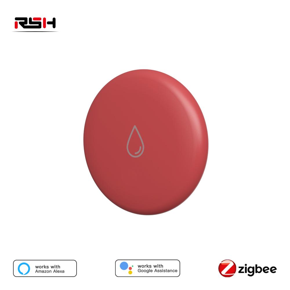 

Zigbee Water Leak Detector Professional IP65 Waterproof Protection Tuya Zigbee Smart Flood Leakage Sensor App Remote Metal Probe красный