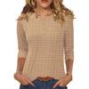 3/4 Sleeve Shirts For Women Button Down Shirt  Top For Women Half Button Down Print Graphic Blouse
