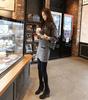 Korean Style Slim Fit Elastic Waist Woolen Skirt Suit - Winter Two-Piece