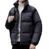 Mens Thickened Down Jacket Stand Collar Casual Winter Coat Black Nylon 50% Duck Fill