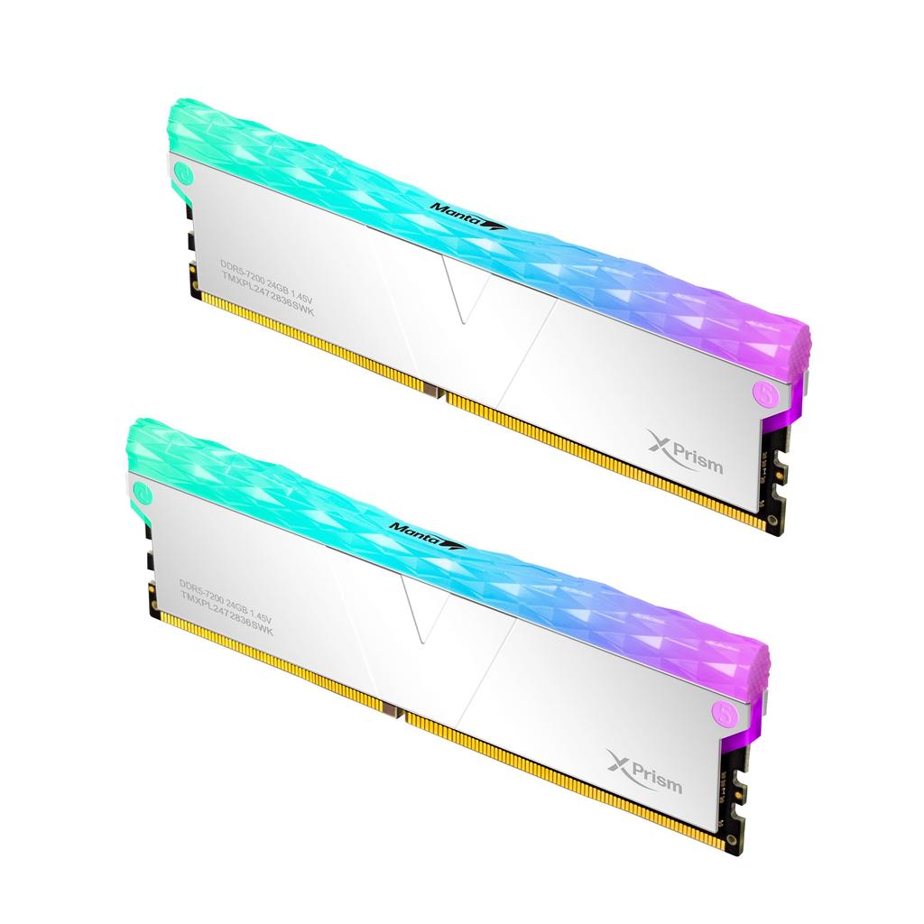 Hynix IC Desktop PC Gaming Memory Manta XPrism RGB 48GB X CL34 XMP with Heat Sink TMXPL2472834SWK V-color (Light-emitting) DDR5-7200MHz PC5-57600