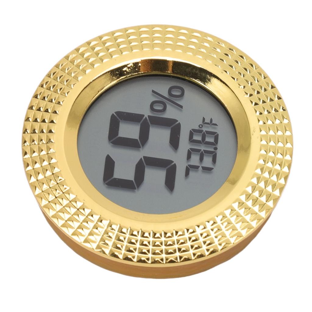 Insert Digital Hygrometer Round Cigar Box High Accuracy Electronic Temperature Humidity Meter