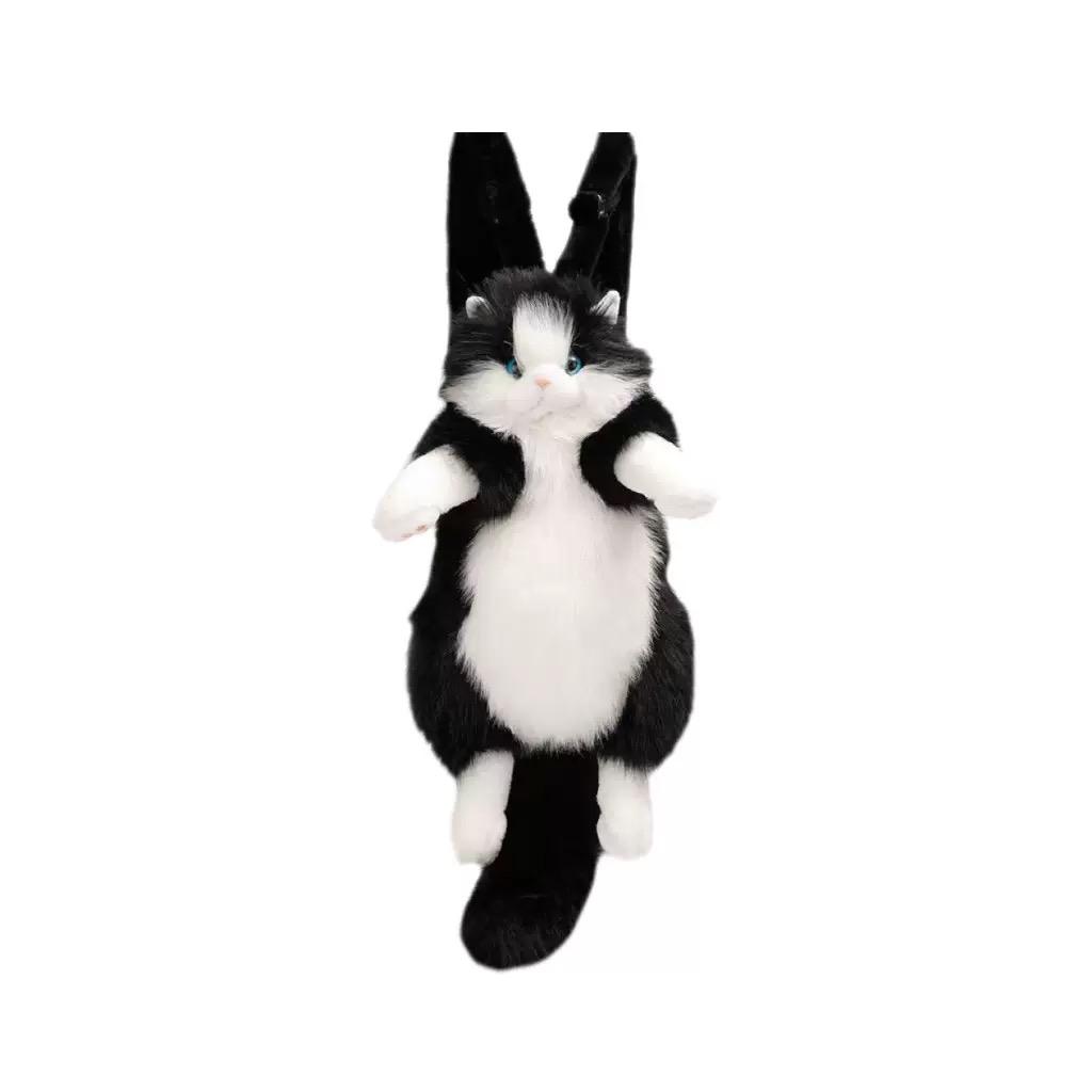 Cute Simulated Cat Designer Backpack Women Kawaii Soft Plush Trendy Backpack Purse for Woman School Bag Gift for Girls