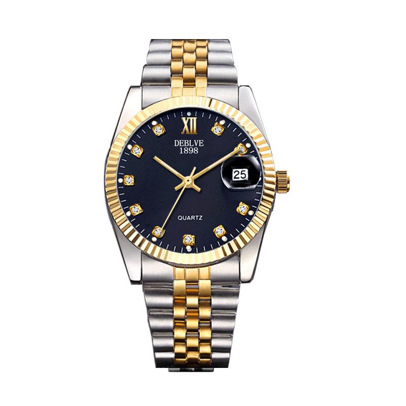 Reloj de Moda Clásico Versátil para Hombre con Correa de Acero, Movimiento No Mecánico, Función de Calendario y Diseño Unisex para Parejas.