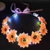 Bohemian Sunflower Headband Glowing Flower Hairband Hair Decorations Crown Garland Headband Women Wedding Headpieces