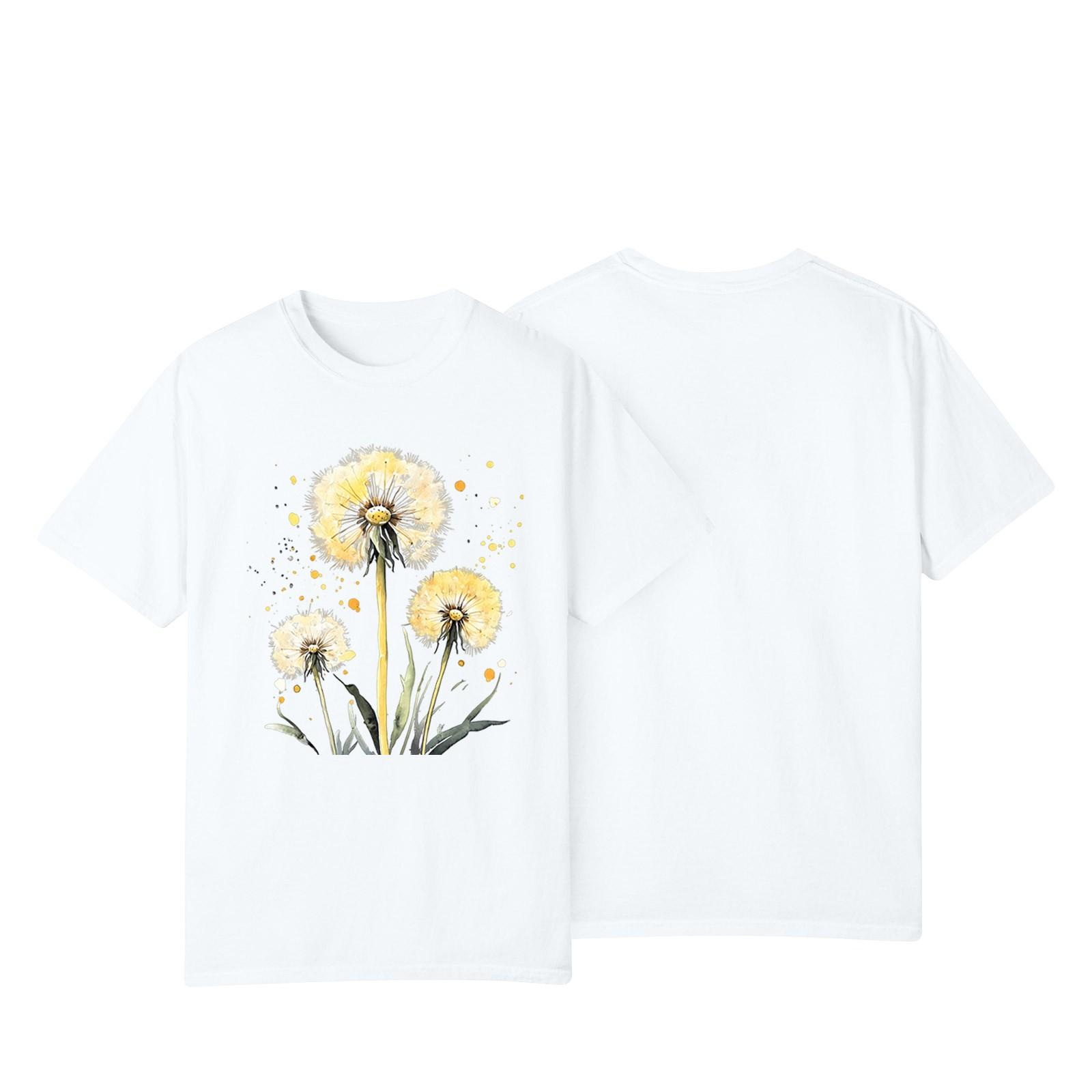

Women s Casual Sunflower Print Street Slim Fit Short Sleeve T-Shirt Top XL білий