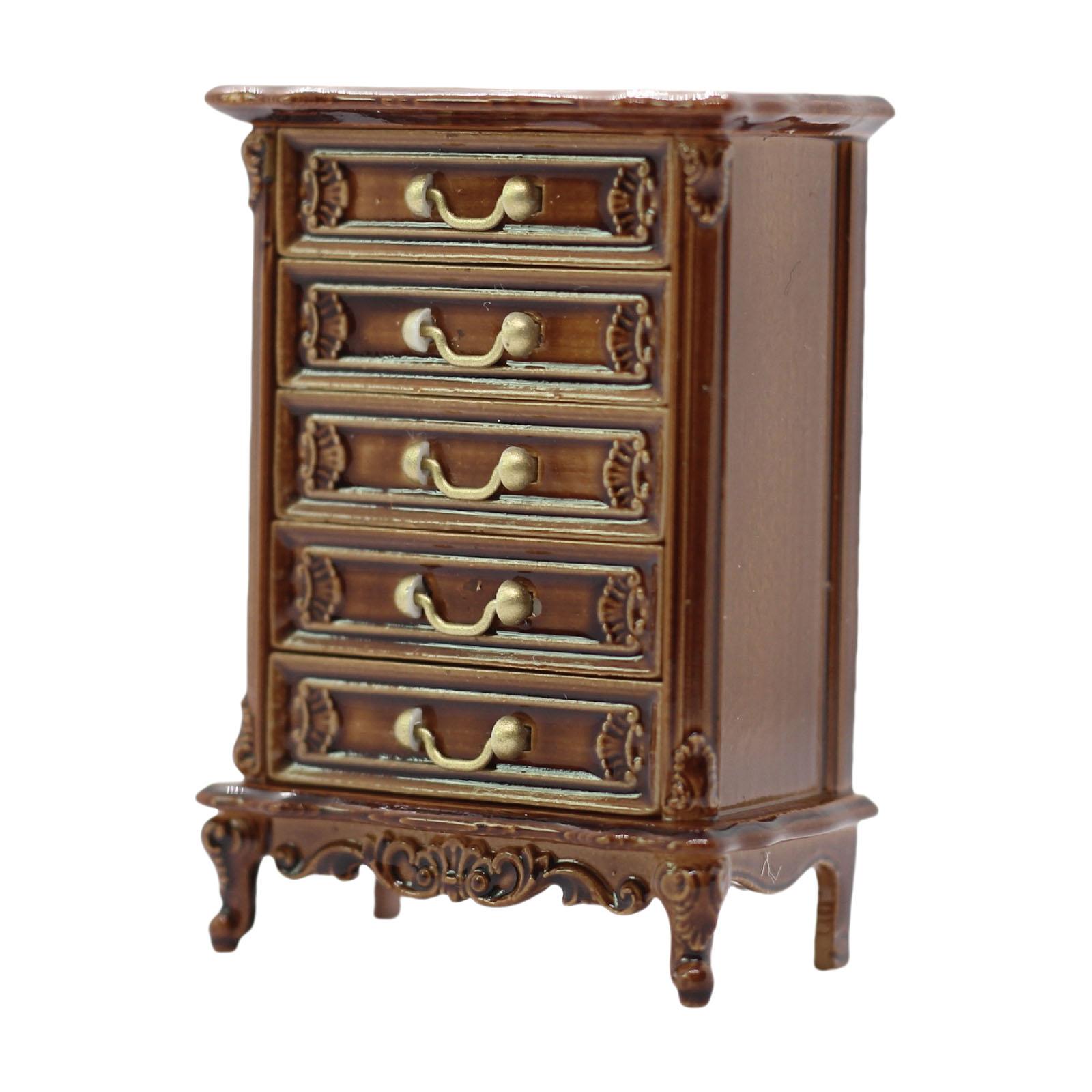 

Миниатюрный кукольный шкафчик с функциональными ящиками, модель мебели для ролевых игр и демонстрации сцены ручной работы