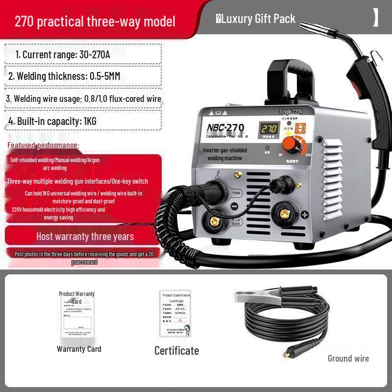 270 MIG/TIG/Stick Welder: 3-in-1 Household Machine, 220V for Small Projects
