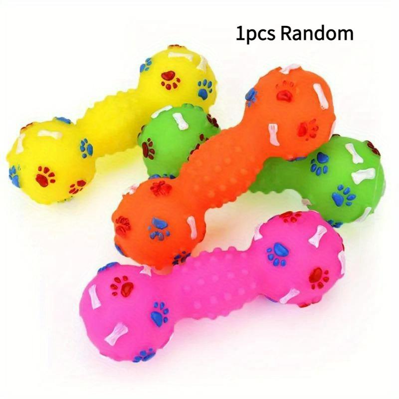 1pc Plastic Bone Dog Toys Pet Cat Toy for Dogs Dumbbell Interactive Pet Sounding Dumbbell Puppy Toy Soft Rubber Interactive Toy