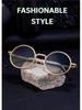 2025 Men's Retro High-End Metal Oval Frame Round Sunglasses.