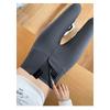 Women Zipper Tummy Control Shark Pants, Fleece Lined High Waist Butt Lifting Skinny Leggings for Autumn Winter Outdoor Wear