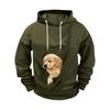 Men's Hoodie with Pet Pocket Casual Long Sleeve Sweatshirt for Daily Wear