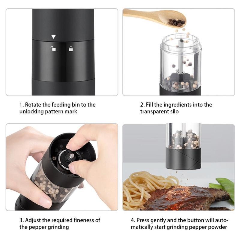 Rechargeable Cordless Grinding Machine For Coffee Bean Pepper Spices Mill Grinder with LED Light Home Kitchens Appliance