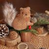 Cartoon Squirrel Hanging Decoration With Pinecone Accent Holiday Decoration For Christmas Gifts