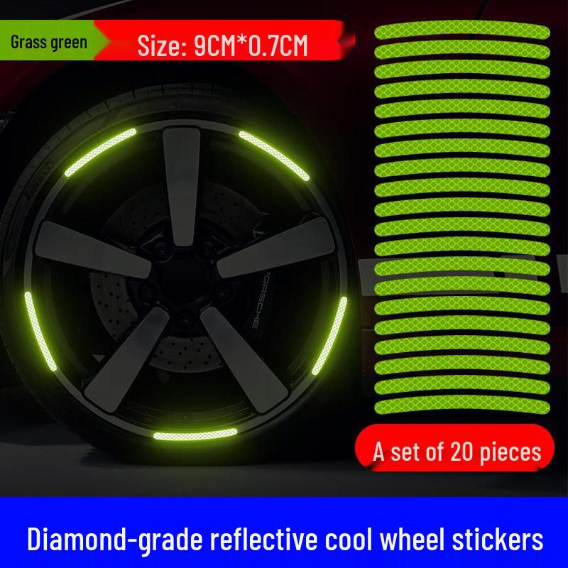 Reflective Nighttime Tire Anti-Collision Stickers for Cars & Motorcycles