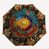Sun MandalaThemed Automatic Opening and Closing umbrella - 8 Ribs, Suitable for Leisure and Going Out, Outdoor Accessory, Gothic Style, Fash