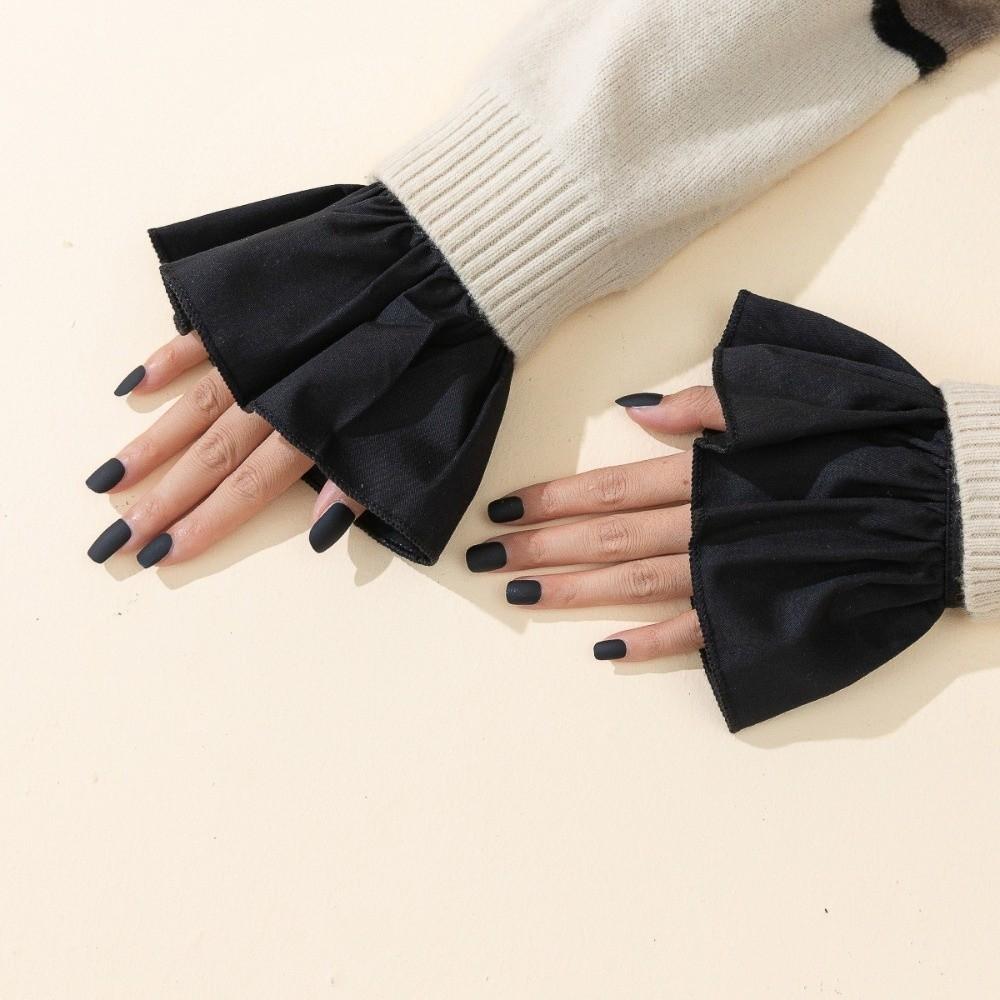 Chiffon Pleated Fake Sleeves Ruffles Hand Wrist Cuffs Fashion Fake Cuffs Girl/Women