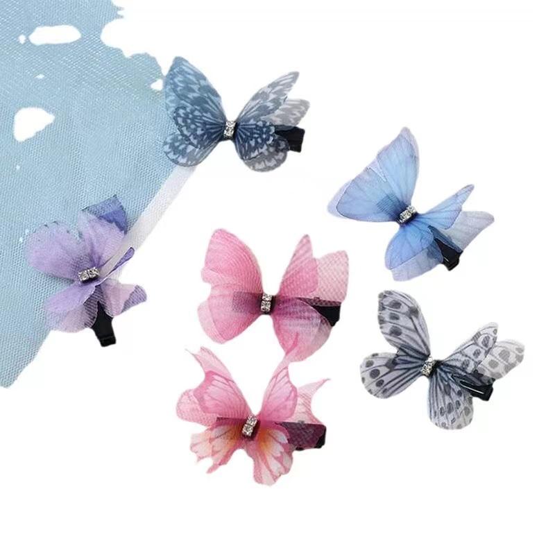 10 STÜCKE Neue Niedliche Prinzessin Mesh Doppellagige Schmetterling Mädchen Haarnadeln Kinder Kopfschmuck Haarspange Haarclips Haarschmuck