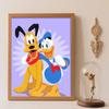 Diamond Art Painting Kit – Donald Duck & Pluto Duo Shiny Craft, Home Wall Decor, Handmade Gift