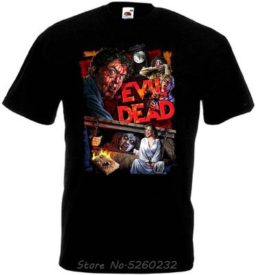 Evil Dead v.11 Camiseta preta pôster de filme terror todos os tamanhos S-3XL Algodão de Alta Qualidade Casual Camisetas Masculinas Camisetas Masculinas Streetwear