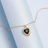 Crystal Necklace Jewelry Green Love Necklace Female Personality Creative Retro Collarbone Chain Collar