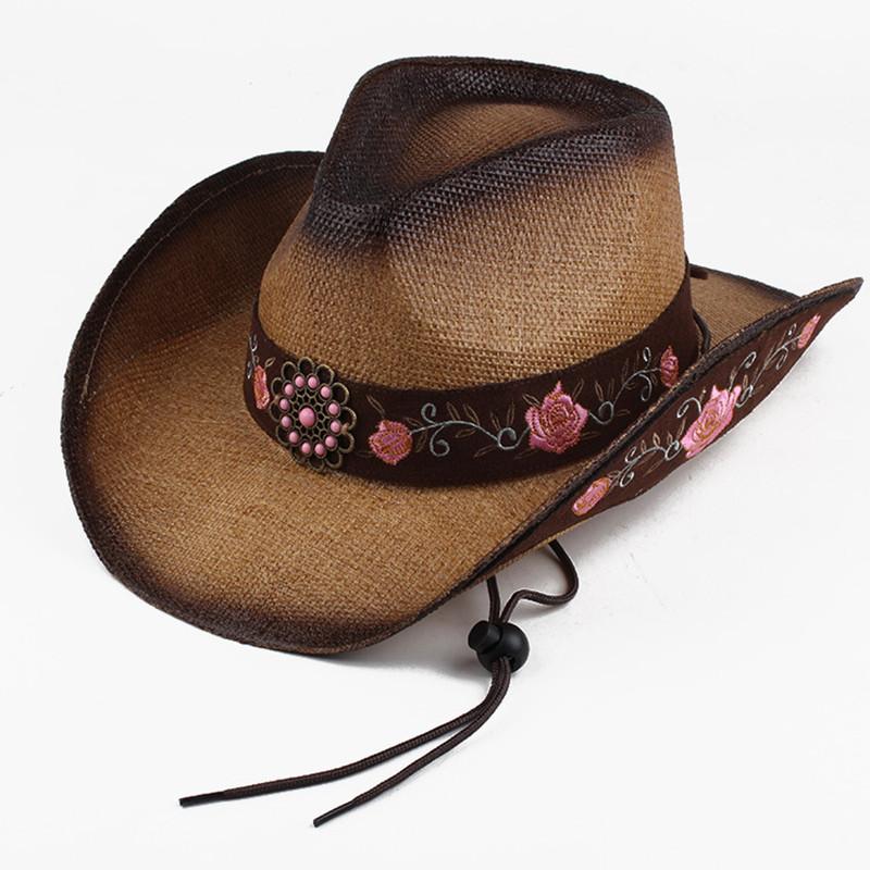 Cowboy hat men's women's cowboy straw hat monochrome felt hat men's and women's big brim outdoor beach knight hat