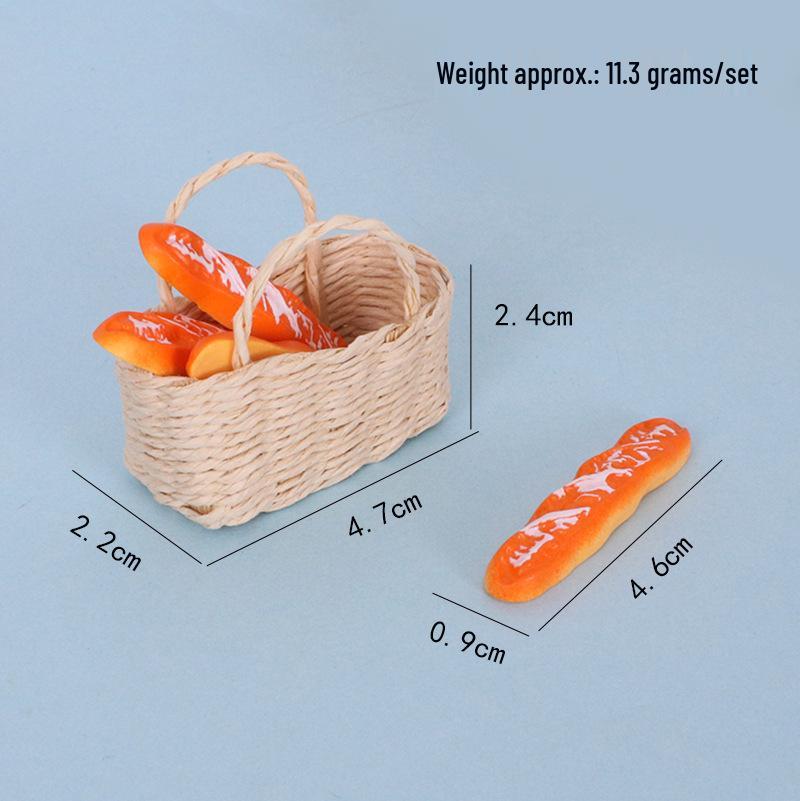 Mini Kitchen Dining Set with Dollhouse Food and Table Ornaments