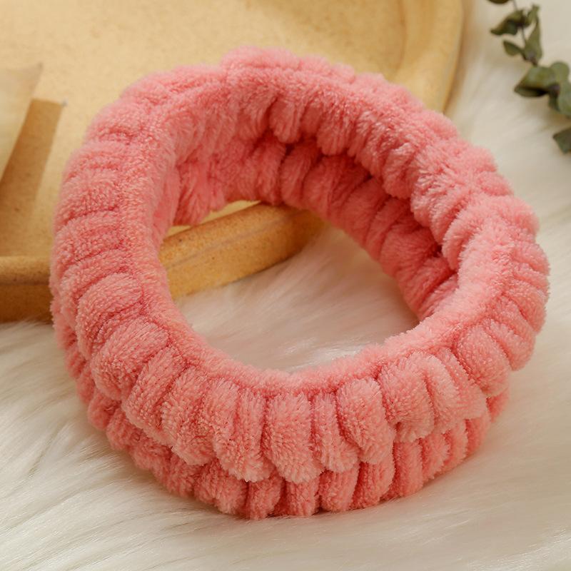 Women's Flannel Spa Headband & Wristband Set, Absorbent Wrist Bands for Face Wash