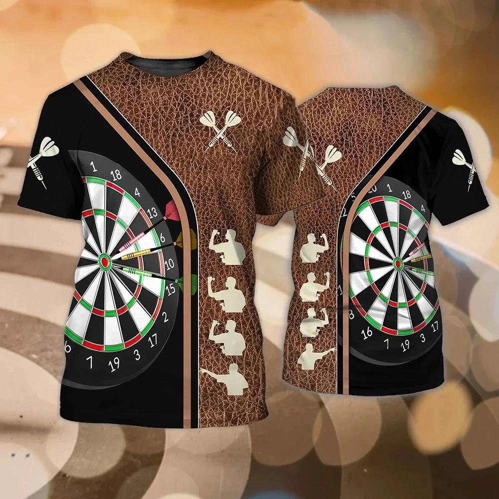 Letní pánské tričko 3D Bar Game Potisk šipky Trička Topy Neformální Trička s výstřihem do O Krátký rukáv Zábavné Outdoor Pánské oblečení