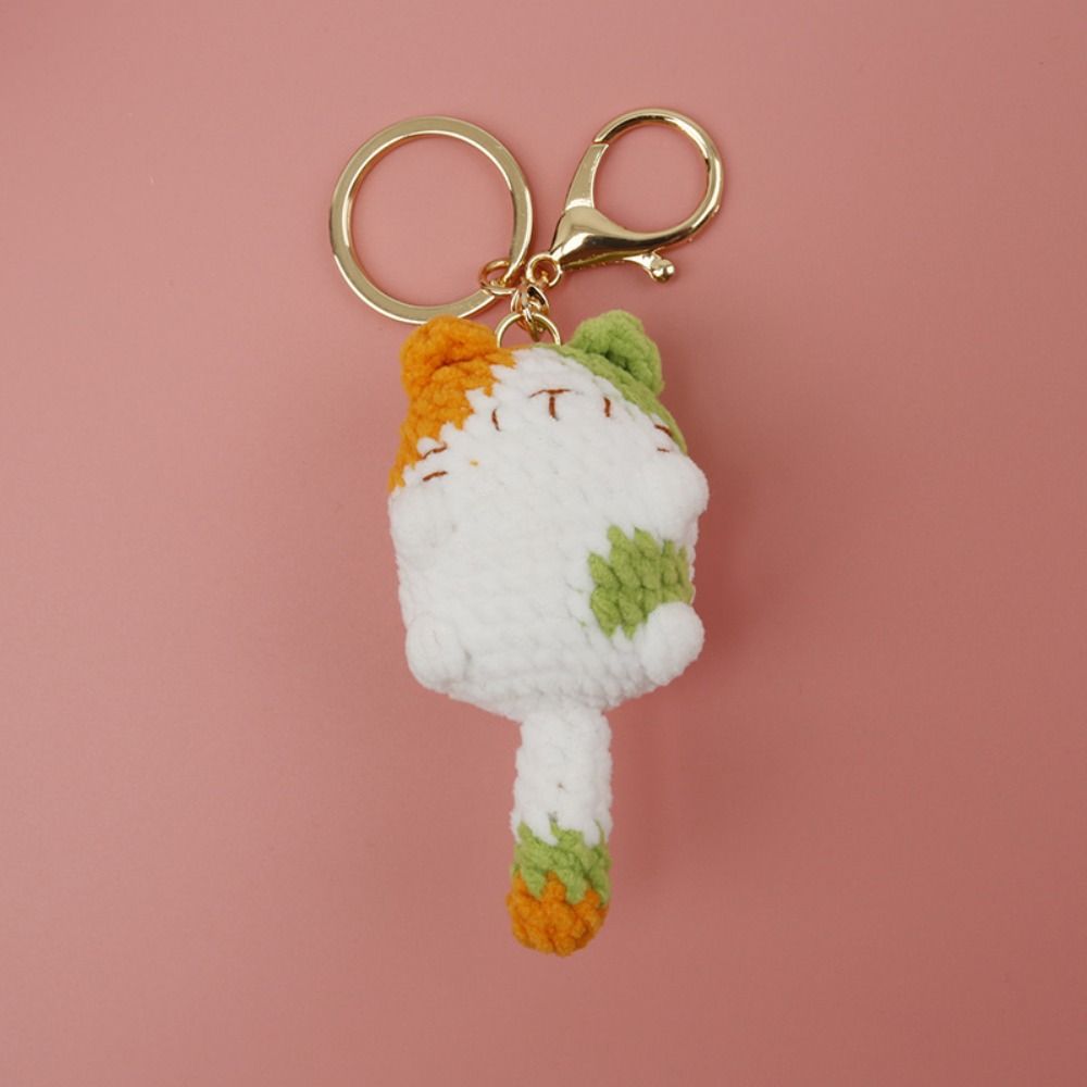 Decoration Cat Doll Keychain Hand-woven Cute Animal Pendant Cute Cat Kitten Keyring Bag Hanging