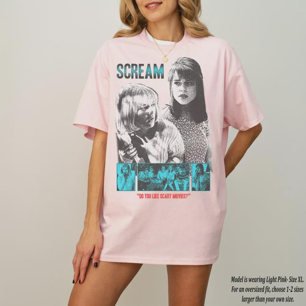 

Shocking Scream Movie Tshirt Womens Tshirt Summer New Retro Unisex Cotton Casual Fashion Tshirt 4XL
