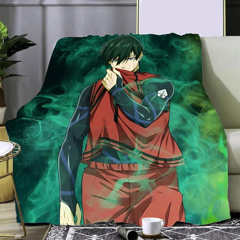 Koc z nadrukiem anime Blue Lock Japonia Koc piknikowy Ciepły koc Miękki i wygodny koc Dom Podróż Prezent urodzinowy