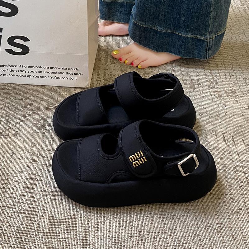 

This year s popular Velcro platform sandals women s wear 2025 new summer lightweight with skirt sandals 35 чорний