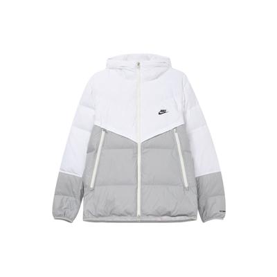 Spor Giyim Storm-FIT Windrunner Renk Bloklu Kapüşonlu Rüzgarlık Aşağı Ceket Erkek Dış Giyim Beyaz DV1132-100