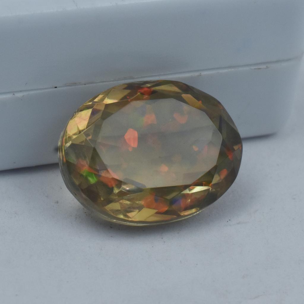 Certified Lab Created Multicolor Opal 10.30 Ct Oval Fabulous Loose Gemstone