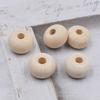 20pcs 20x12MM Natural Wooden Beads DIY Supplies for Crafts Making Handmade Jewelry Decor Round Wood Beads for Wedding Ornaments