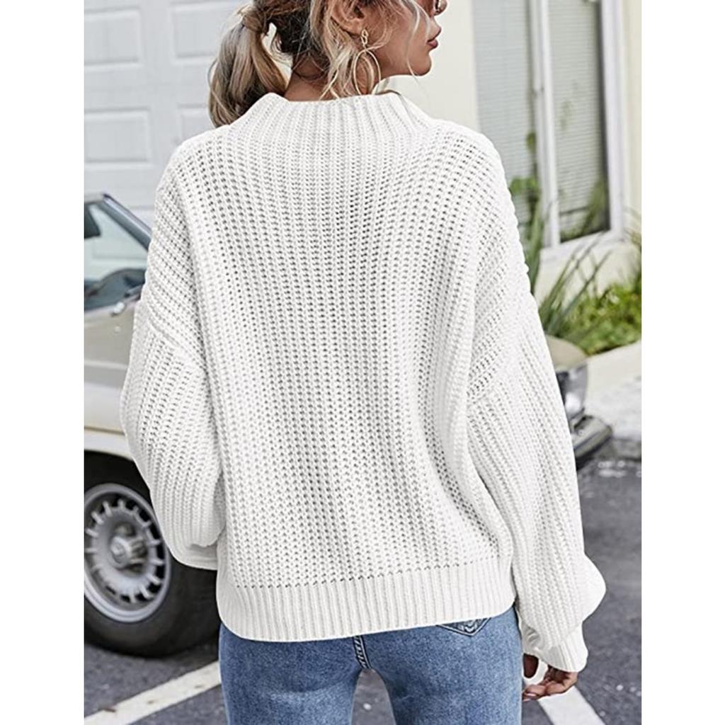 Plus Size, Plus Size Women's Casual Solid Color Jacquard Sweater - Loose Fit Long Sleeved Round Neck Pullover, Comfortable Fabric