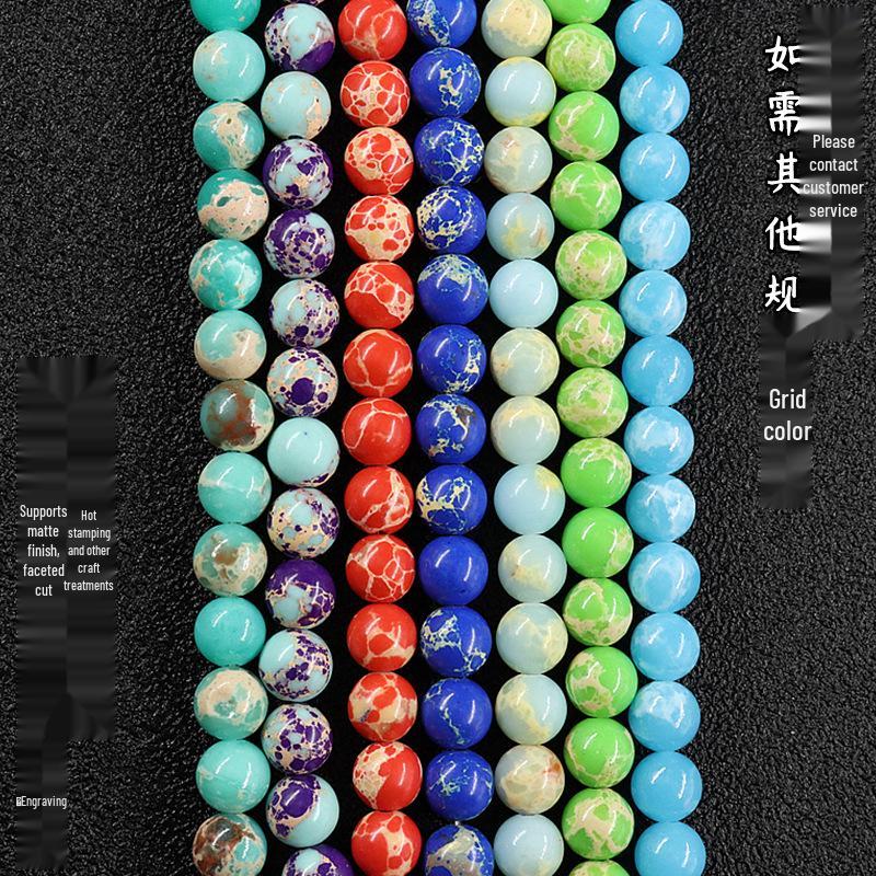 Emperor Stone Handmade Turquoise Natural Stone Beads - Round, Loose, Semi-finished Ornaments
