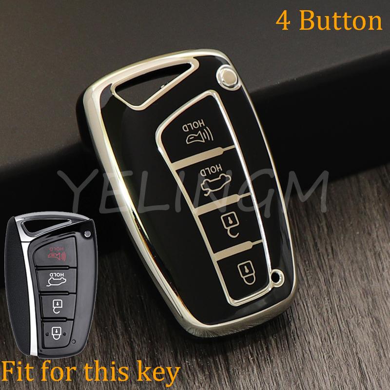 

3 4 Button Tpu Car Key Case Cover for Hyundai Santa Fe 2014 DM Grand Ix45 Azera 2016 Grand Genesis L110 G80 Grandeur HG 2011