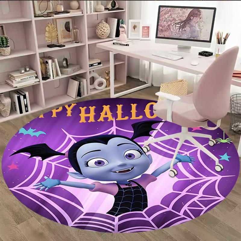 1pc Vampirina1 Print Round Carpet Chair Round Carpet Suitable for Bedroom Living Room Home Decorative Carpet