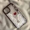 Cute Black White Lace Floral Pattern Phone Case For iPhone 16 17 Pro 15 17Air 13 11 12 XS Max 7 8 14 Plus XR Clear Hard Cover