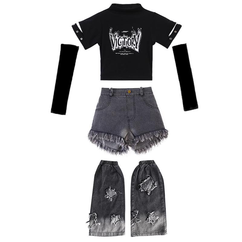 Girls' Trendy Street Jazz Dance Performance Costume for Kids