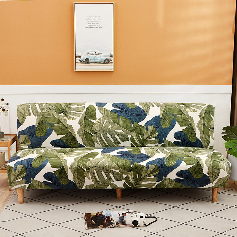 Universal Thickened Elastic Printed Brushed Sofa Bed Cover Without Armrests All-inclusive Fabric Sofa Cover